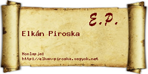 Elkán Piroska névjegykártya