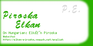 piroska elkan business card